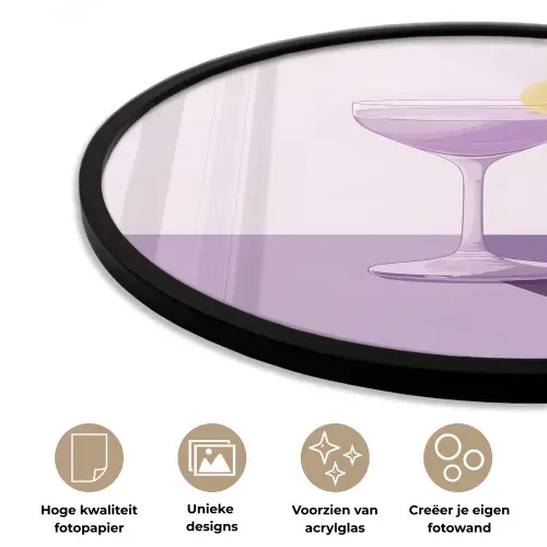 Cocktail - Paars - Minimalistisch - Citroen Fotolijst rond zonder passe partout klein -closeup_NL