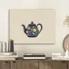 Theepot - Kleurrijk - Bloemen PET vilt klein -sfeer1