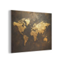 Wereldkaart - Goud - Roest PET vilt klein -3d