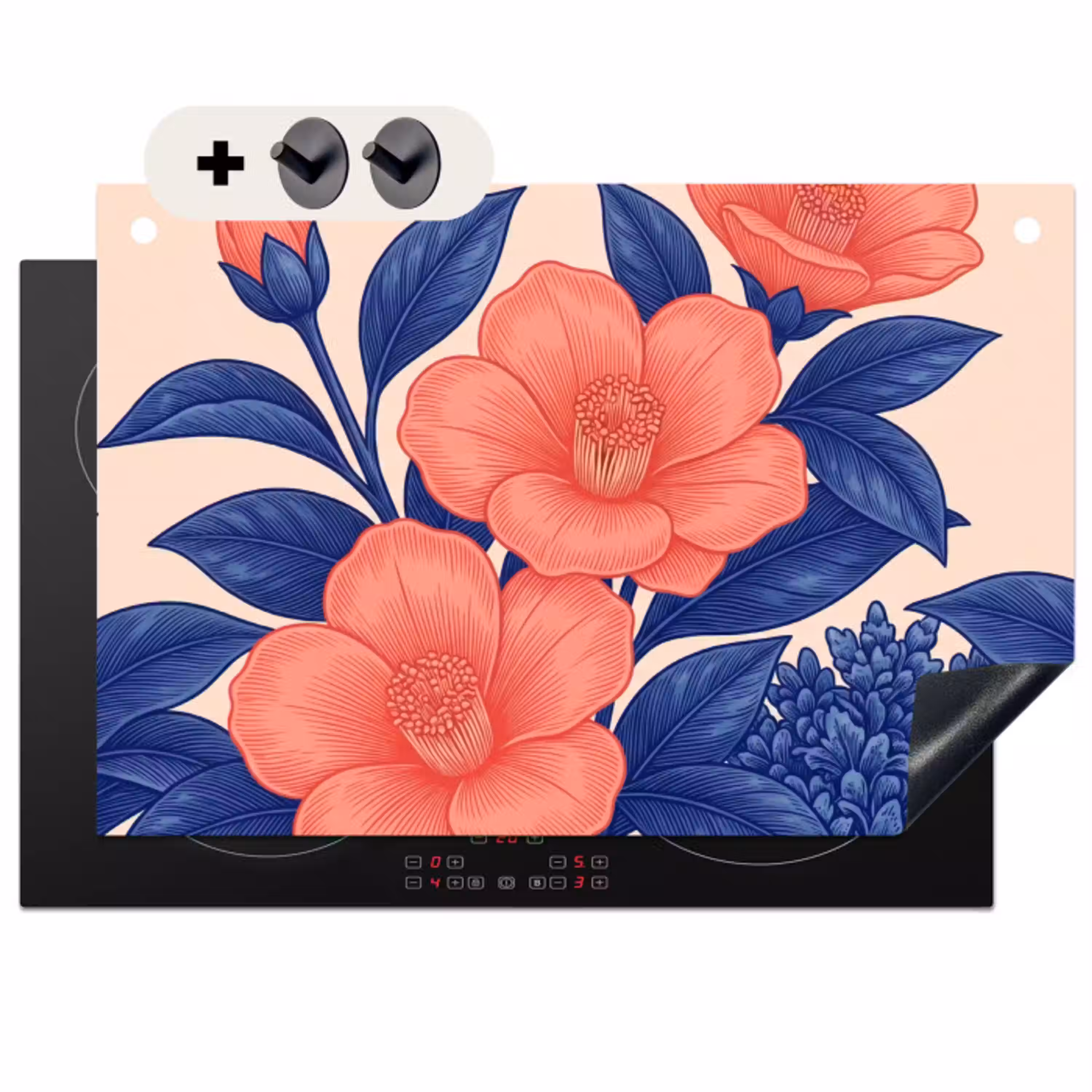 Bloemen - Bladeren - Botanisch Inductie beschemer met haakjes klein -3d