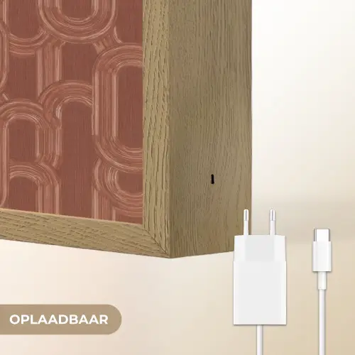 Abstract - Textuur - Bruin Light Box met batterij (Wandlamp) middel 907 -USP_websiteoplaadbaarNL