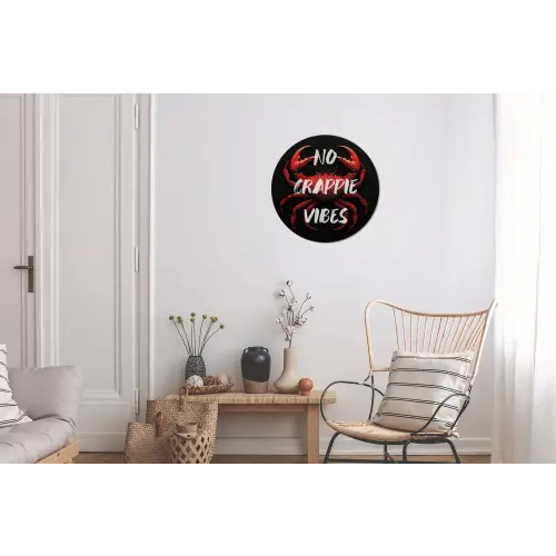 Krab - Rood - Tekst - Zwart Wandcirkel aluminium klein -woonkamer