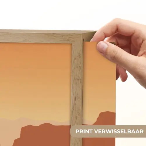 Landschap - Woestijn - Cactussen - Zon Light Box met batterij (Wandlamp) middel -USP_websiteprintNL