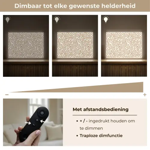 Minimalistisch - Patroon - Terracotta Light Box met batterij (Wandlamp) middel 907 -USP_dimbaarNL