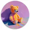 Teddybeer - Schaduw - Penseelstreken - Paars Wandcirkel plexiglas klein -3d