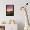 Bloemen - Weg - Lucht - Geel - Paars - Zonsondergang - Natuur fotolijst zwart zonder passe partout klein -usfeer4_kinderkamer