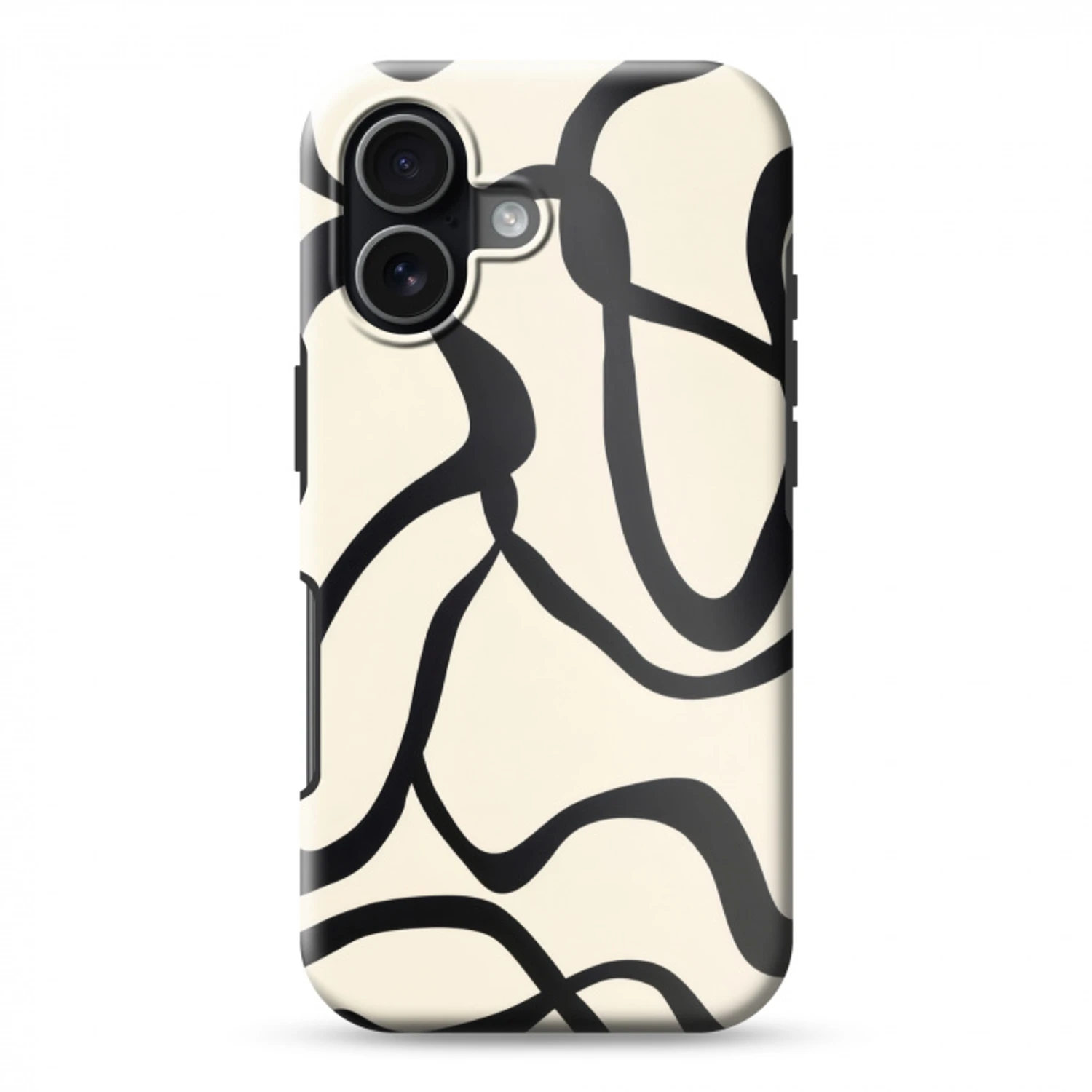 Abstract - Lijnen - Modern - Beige Toughcase MagSafe Apple iPhone 17 klein -3d