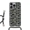 Modern - Organisch - Zwart Hoesje iPhone 16 Pro Max met koord klein 804 -3d