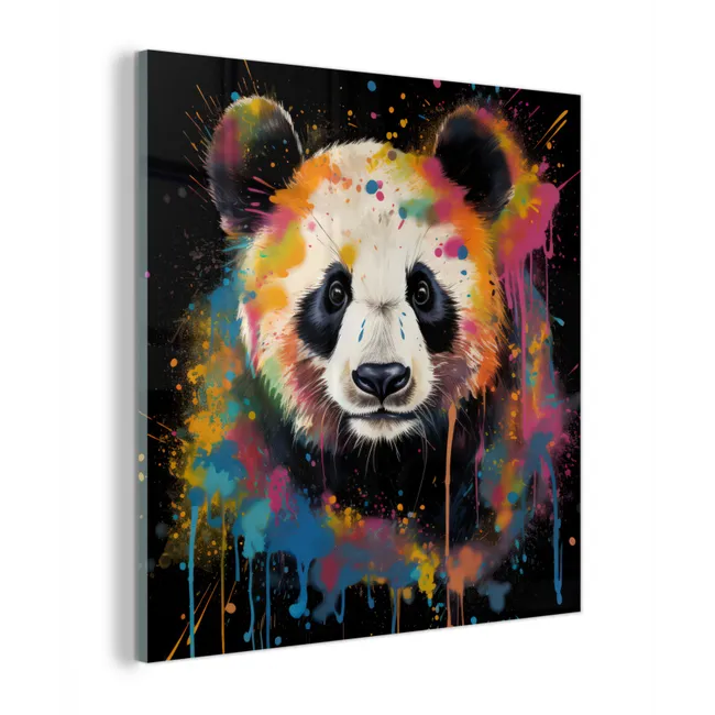Panda - Graffiti - Dieren - Zwart - Kleuren plexiglas 5mm klein -z3d