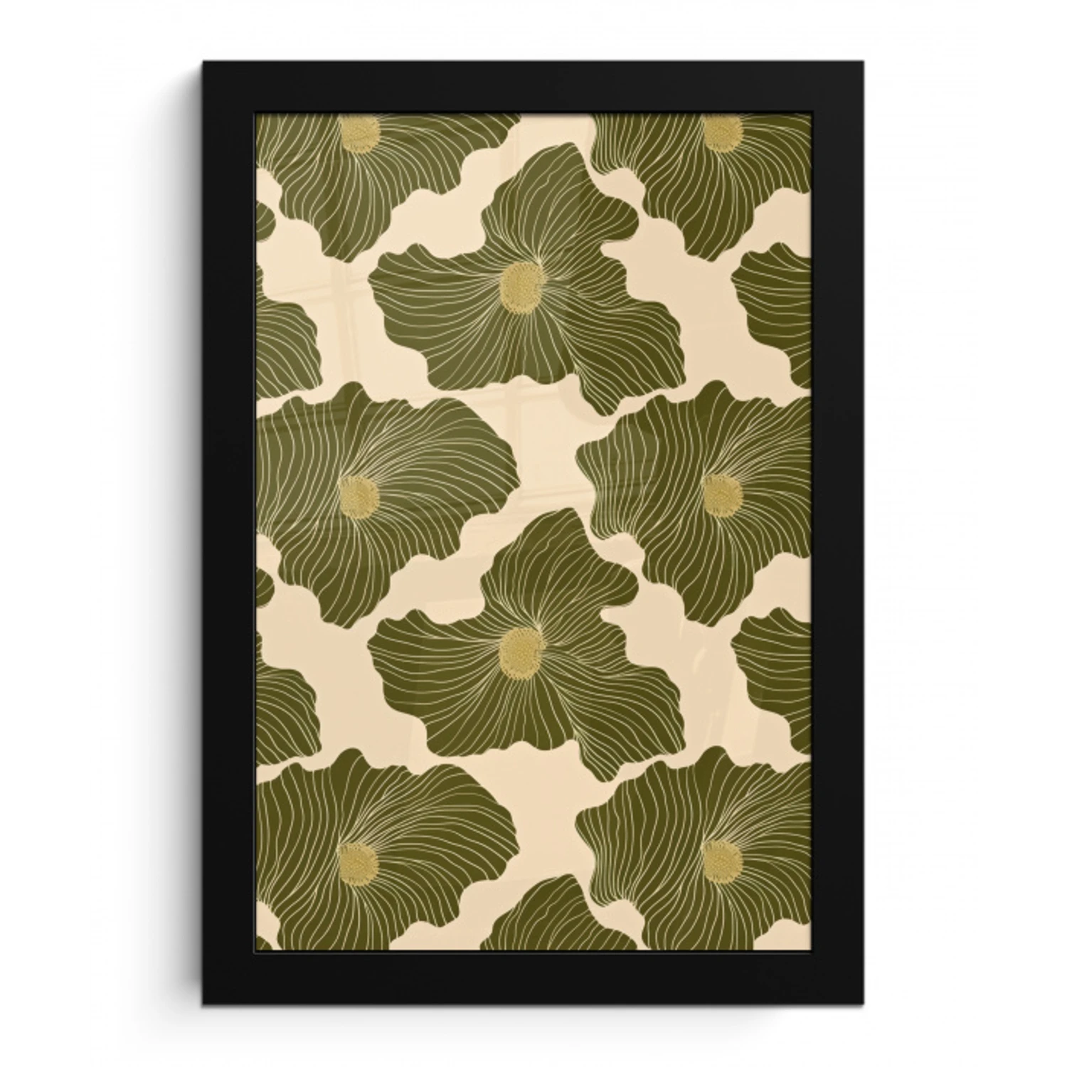 Modern - Abstract - Groen fotolijst zwart zonder passe partout klein 224 -3d
