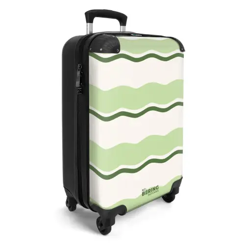 Golvende strepen in groene tinten NBS - Handbagage koffer - Kinderen Unisex middel -productfoto_3d