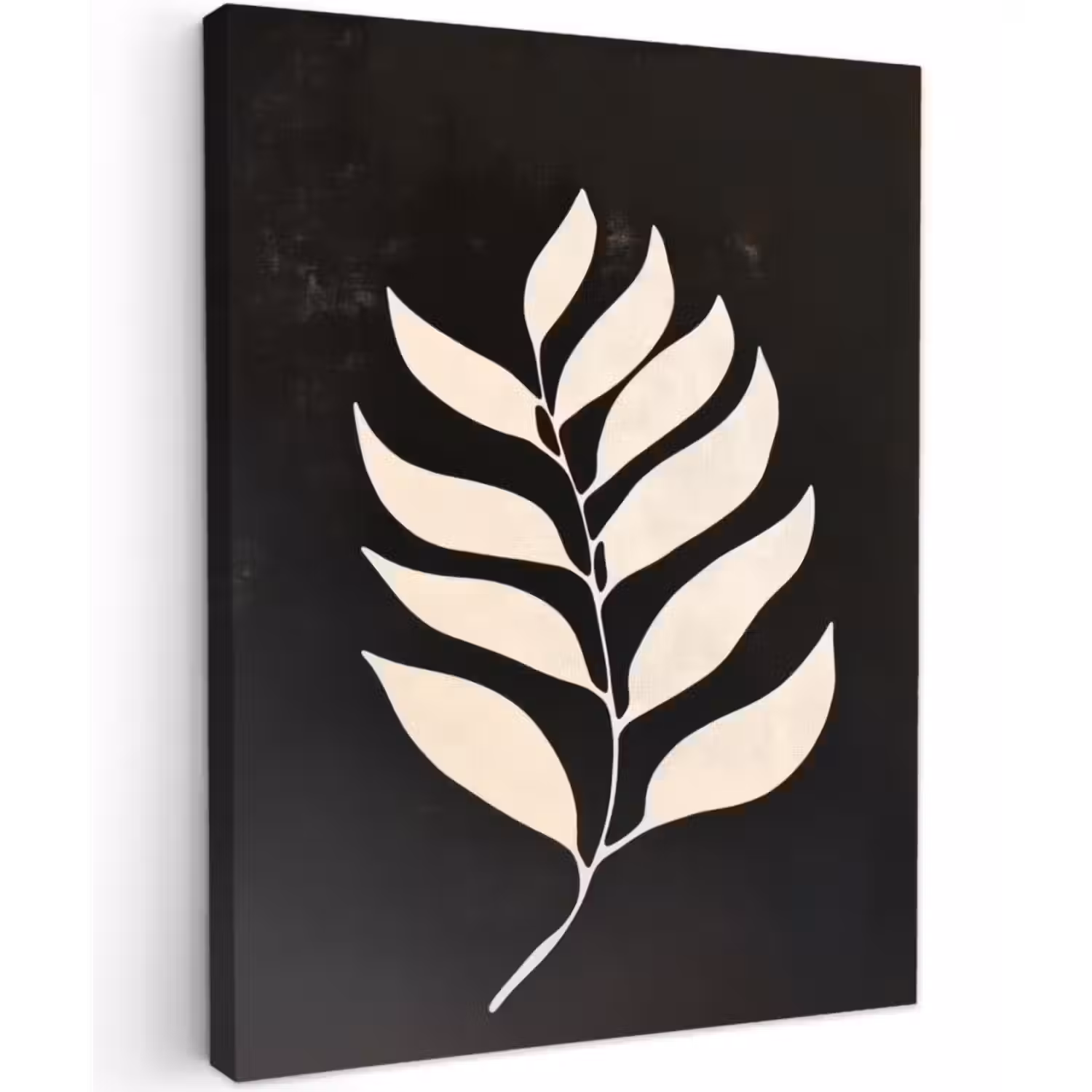 Canvas schilderij - Blad - Wit - Minimalistisch