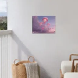 Kwallen - Roze - Wolken tuinposter los doek klein -sfeer8