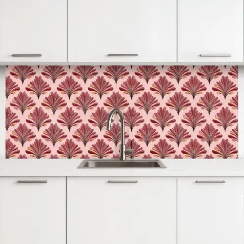Waaier -  Roze - Rood keuken achterwand 2 middel 871 -3d