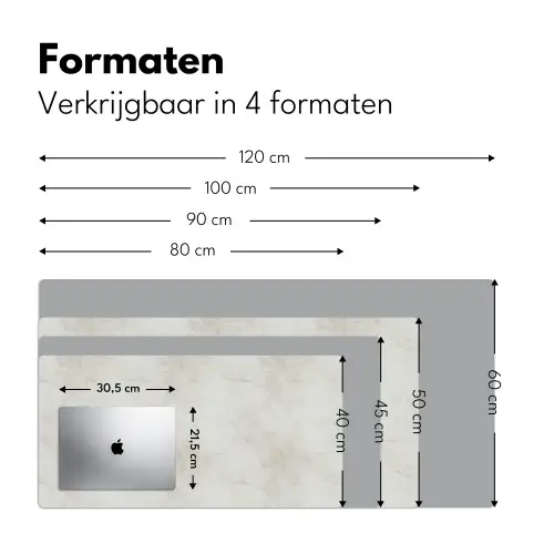 Grijs - Marmer - Aders Muismat XXL klein 681 -sfeer5