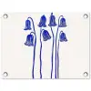 Bloemen - Blauw - Lijnen - Bloemblaadjes tuinposter los doek klein -3d