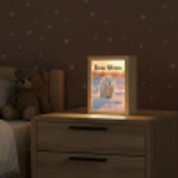Ijsbeer - Sneeuw - Zonsopgang Light Box met kabel (Kinderlampje) klein -sfeer1_kind