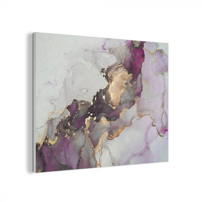Marmer - Abstract - Goud - Paars PET vilt klein -3d