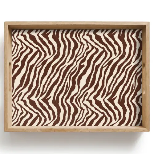 Zebra - Patroon - Zwart - Wit Dienblad Rechthoek middel 911 -z3d_shopping