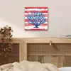 Koraal - Verfstructuur - Rood - Blauw aluminium wit klein -sfeer3
