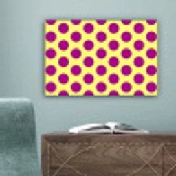 Dots - Klassiek - Geel canvas 2cm klein 34 -sfeer4