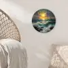 Zee - Zon - Golven - Rotsen Wandcirkel plexiglas klein -sfeer5