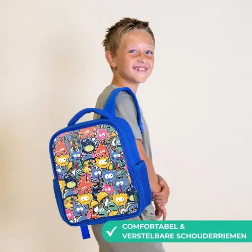 Beestjes met Grote Oogjes Kinderrugzak - Blauw middel -sfeer3_NL
