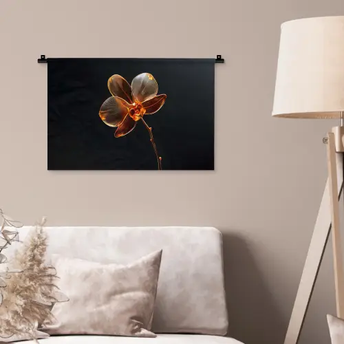 Orchidee - Doorzichtig - Bloem Wandkleed katoen klein -sfeer4