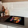 Schotse Hooglander - Graffiti - Kleurrijk - Bloem - Dieren Inductie beschermer vinyl 3mm middel -sfeer3