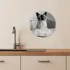 Kat - Siamees - Zwart Wit - Schattig - Dieren KitchenYeah - Keuken - Wandcirkel Forex klein -sfeer3