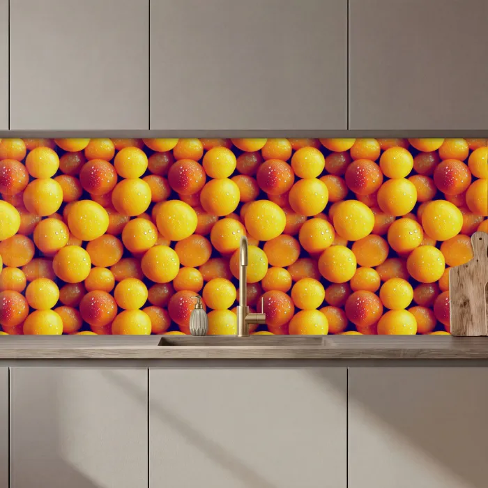 Vrucht - Waterdruppels - Oranje keuken achterwand 2 middel 871 zz_3dshopping