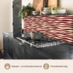 Golven - Rood - Patroon - Crème keuken achterwand 2 middel 871 -usp_DE