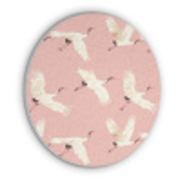 Modern - Kraanvogels - Roze Akoestische PET Vilt - Rond klein 838 -3d