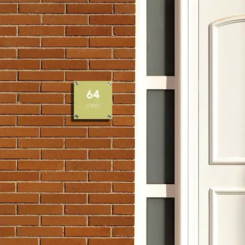 Lichtgroen - Modern Naambord Vierkant klein -sfeer3-XS