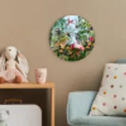 Jungle - Natuur - Jongens - Meisjes - Kinderen - Zebra - Flamingo Wandcirkel kunststof plaat 5mm dik klein -tsfeer1_kind
