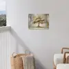 Boom - Bladeren - Abstract - Wit tuinposter los doek klein -sfeer8
