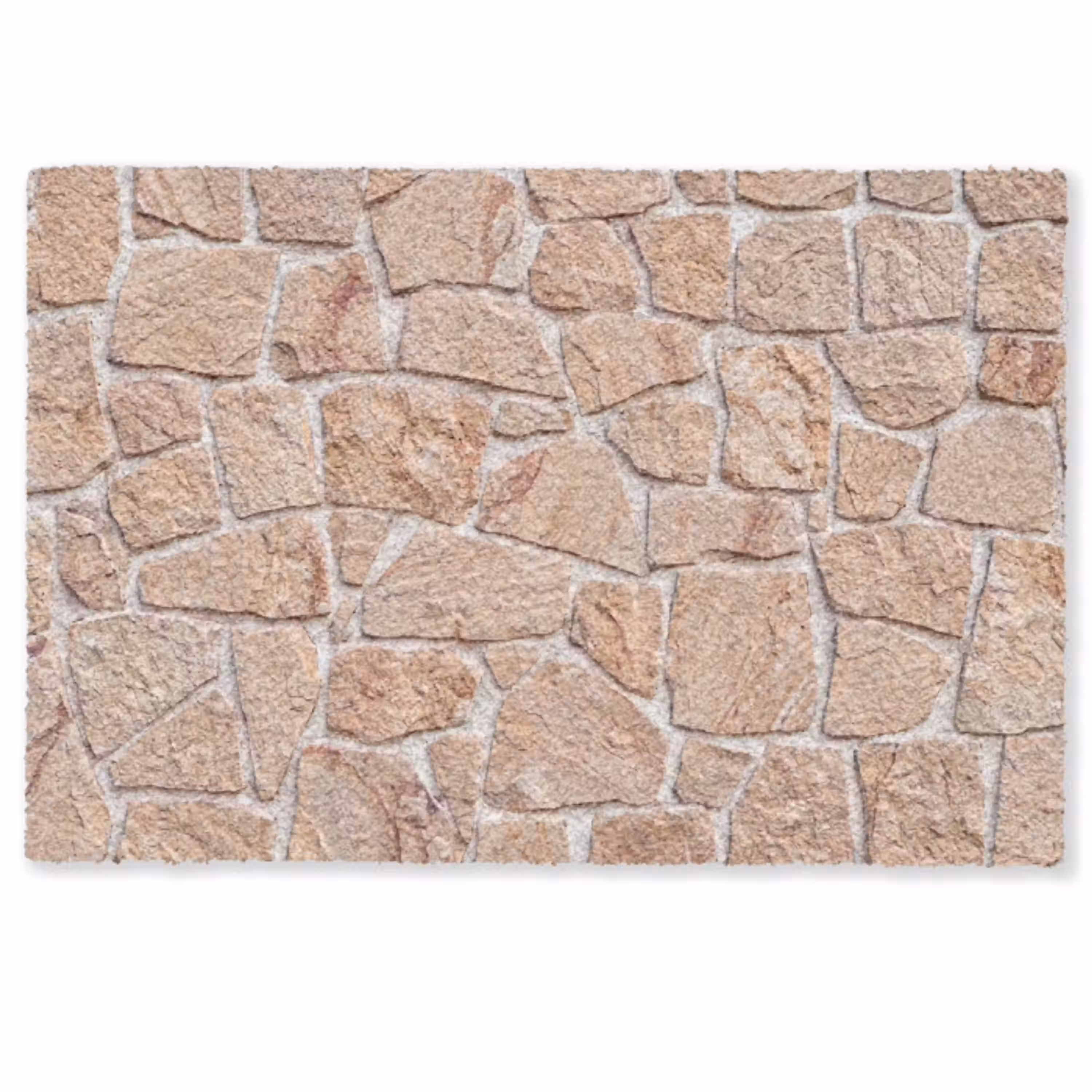Muur - Steen - Patroon - Rustiek - Beige Deurmat klein -zkaufland3d