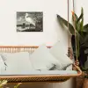 Reiger - Planten - Wolken - Wit tuinposter los doek klein -sfeer7