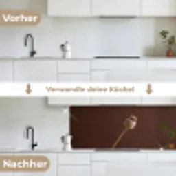 Papaverbol - Droogbloem - Bruin - Minimalistisch keuken achterwand 2 middel -voor-na_DE