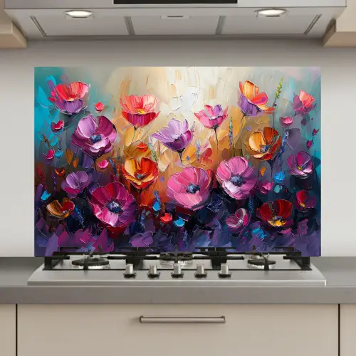 Bloemen - Botanisch - Kunst - Roze - Natuur keuken achterwand spatscherm klein -3d_website