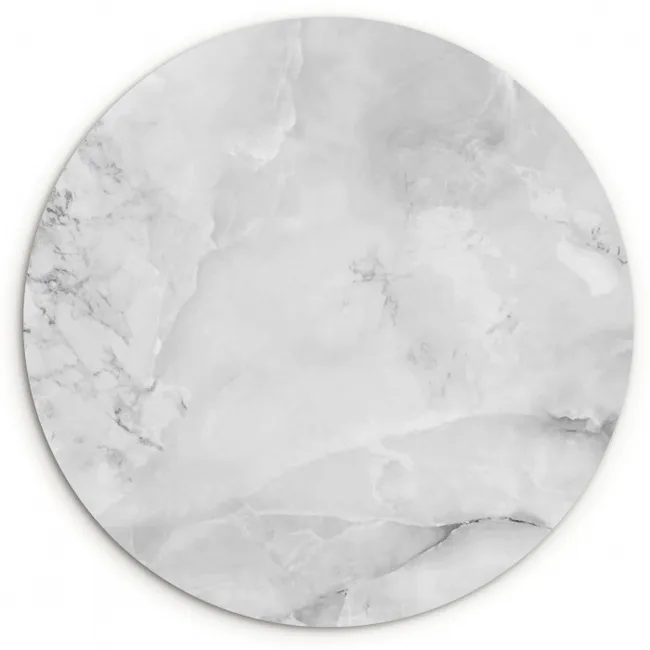 Marmer - Steen - Wit - Grijs - Marmerlook Wandcirkel kunststof plaat 5mm dik klein -3d