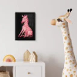 Zebra - Roze - Gestreept fotolijst zwart zonder passe partout klein -usfeer4_kinderkamer