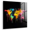 Wereldkaart - Verf - Kleurrijk - Graffiti - Wereld plexiglas 5mm klein -zzzproduct_nieuw