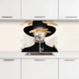 Vrouw - Portret - Modern - Goud - Kunst keuken achterwand 2 middel -3d