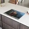 Schotse hooglander - Berg - Landschap - Bomen - Koe - Natuur Inductie beschermer vinyl 3mm klein -sfeer8