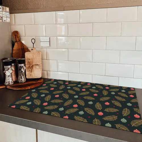 Patroon - Kerst - Symbolen - Groen Inductie beschermer vinyl 3mm klein 276 -sfeer3