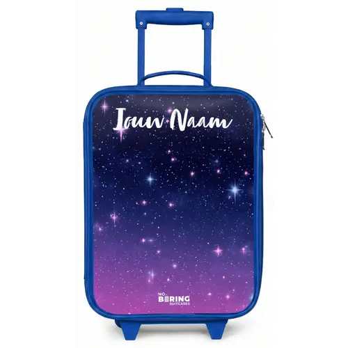 Sterren - Galaxy - Blauw - Roze Kinderkoffer - Blauw klein -zz3dotto