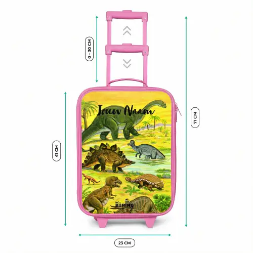Dinosaurus in Dinosaurusland Kinderkoffer - Roze klein -productfoto_formaten