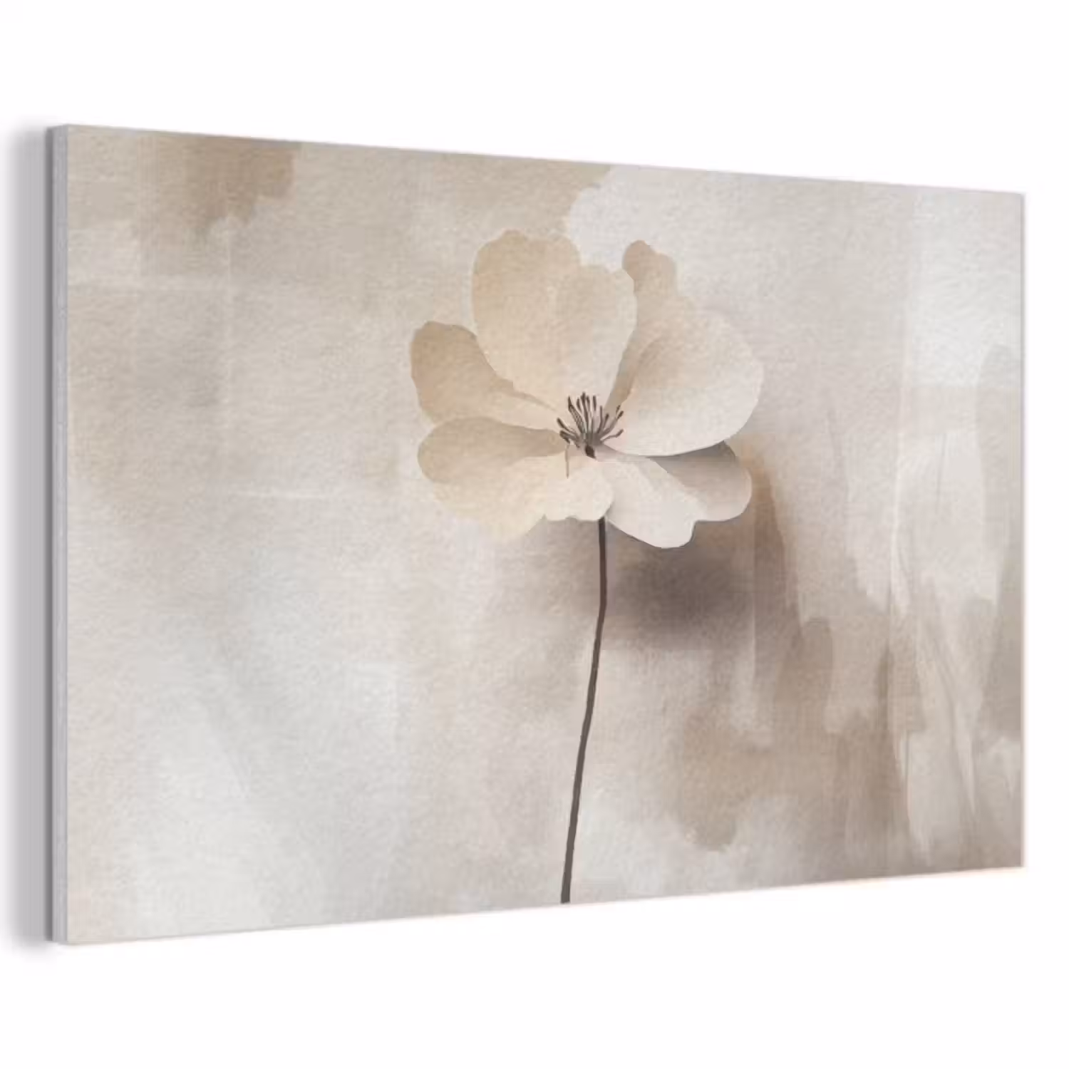 Akoestisch schilderij - Bloem - Beige - Verf - Schaduw