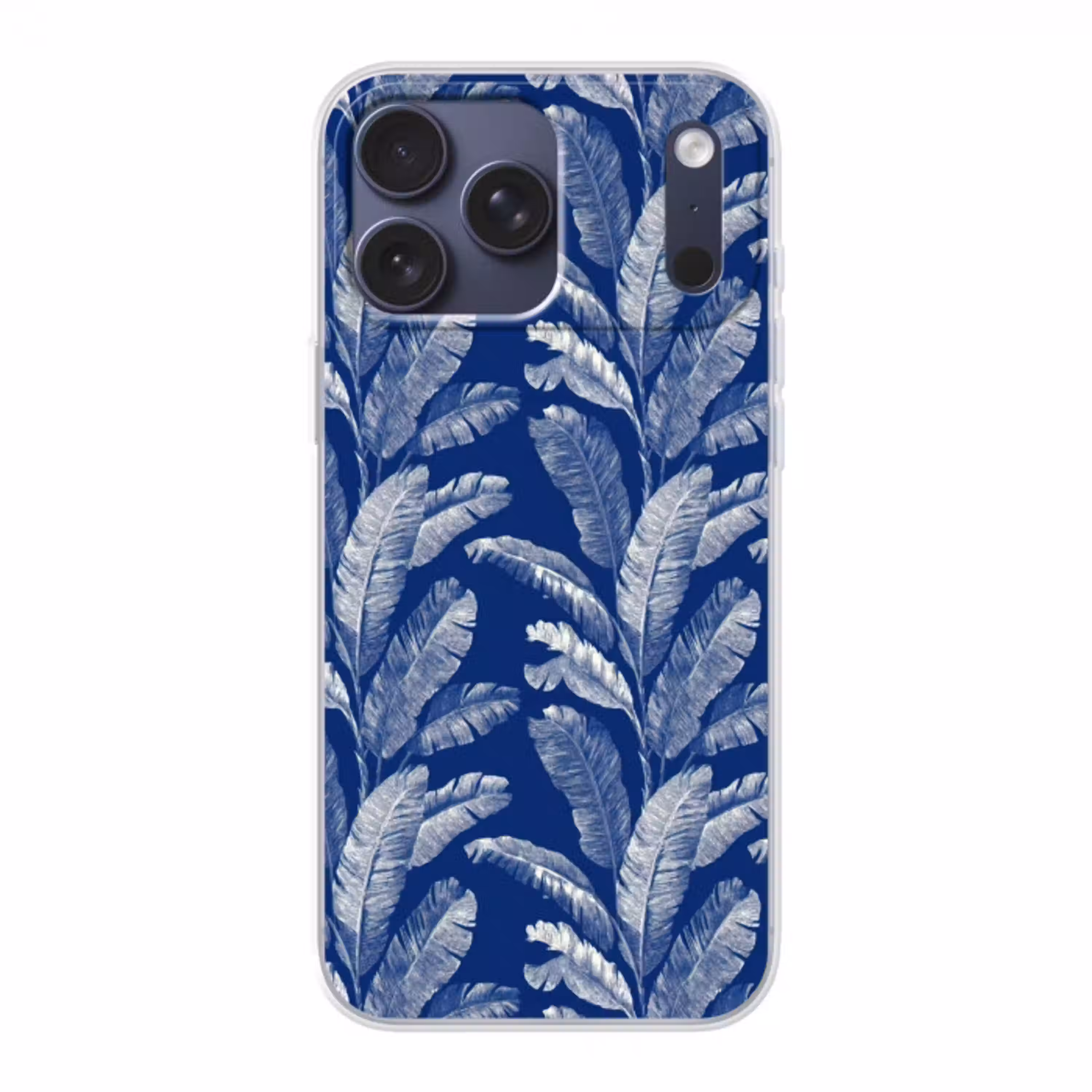 Blad - Palm - Blauw Telefoonhoesje iPhone 17 Pro Max klein 879 -3d